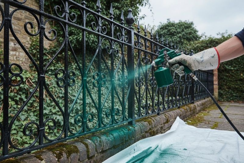 Galvanized Fence Painting